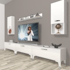 Decoraktiv Eko 270da Slm Silver Tv Ünitesi Tv Sehpası Parlak Beyaz