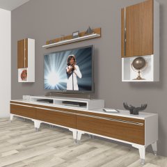Decoraktiv Ekoflex 270TA Mdf Silver Tv Ünitesi Tv Sehpası Beyaz - Ceviz