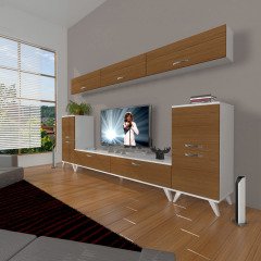 Decoraktiv Eko 9 Slm Std Retro Tv Ünitesi Tv Sehpası Beyaz - Ceviz