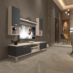 Decoraktiv Eko 5DA Mdf Dvd Krom Ayaklı Tv Ünitesi Tv Sehpası