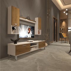 Decoraktiv Eko 5DA Mdf Dvd Krom Ayaklı Tv Ünitesi Tv Sehpası