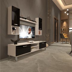 Decoraktiv Eko 5DA Mdf Dvd Krom Ayaklı Tv Ünitesi Tv Sehpası