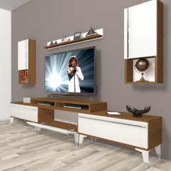 Decoraktiv Ekoflex 270TA Mdf Silver Tv Ünitesi Tv Sehpası Ceviz - Beyaz