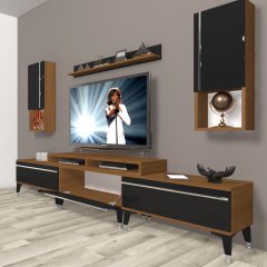 Decoraktiv Ekoflex 270TA Mdf Silver Tv Ünitesi Tv Sehpası Ceviz - Siyah