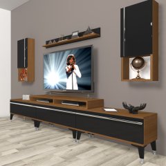 Decoraktiv Ekoflex 270TA Mdf Silver Tv Ünitesi Tv Sehpası Ceviz - Siyah