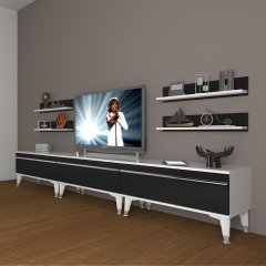 Decoraktiv Eko 270r Mdf Silver Tv Ünitesi Tv Sehpası Beyaz - Siyah