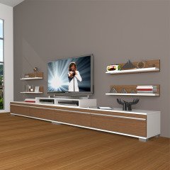 Decoraktiv Ekoflex 360R Mdf Tv Ünitesi Tv Sehpası Beyaz - Ceviz
