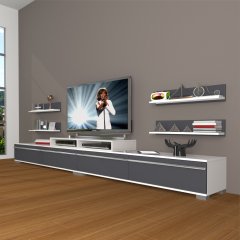 Decoraktiv Ekoflex 360R Mdf Tv Ünitesi Tv Sehpası Beyaz - Antrasit