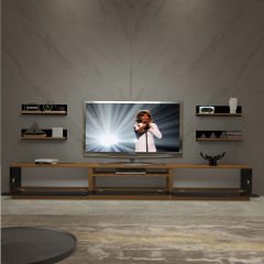 Decoraktiv Trendstyle 270R Slm Tv Ünitesi Tv Sehpası Ceviz - Siyah