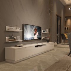 Decoraktiv Trendstyle 270RS Slm Tv Ünitesi Tv Sehpası Parlak Beyaz