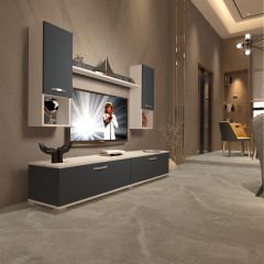 Decoraktiv Eko 5DA Mdf Std Tv Ünitesi Tv Sehpası Beyaz - Antrasit