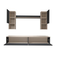 Decoraktiv Eko 5DA Mdf Std Tv Ünitesi Tv Sehpası Beyaz - Antrasit