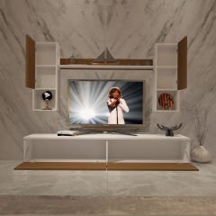 Decoraktiv Eko 5DA Mdf Std Tv Ünitesi Tv Sehpası Beyaz - Ceviz