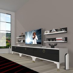 Decoraktiv Eko 270r Mdf Gold Tv Ünitesi Tv Sehpası Beyaz - Siyah
