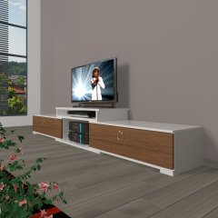 Decoraktiv Flex 4 Mdf Gold Tv Ünitesi Tv Sehpası Beyaz - Ceviz