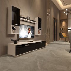 Decoraktiv Eko 5DA Mdf Std Tv Ünitesi Tv Sehpası Beyaz - Siyah