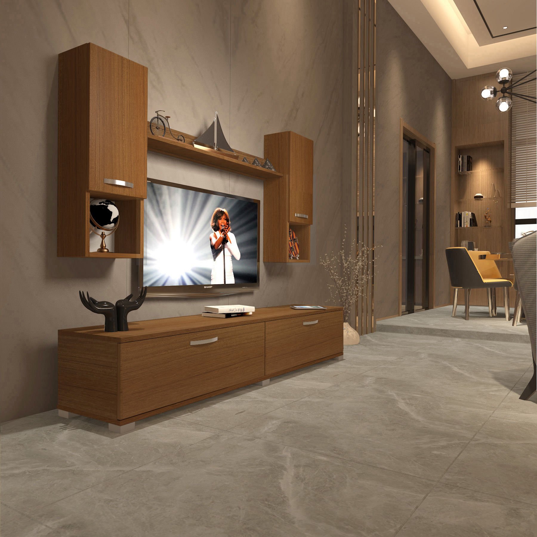 Decoraktiv Eko 5DA Mdf Std Tv Ünitesi Tv Sehpası Ceviz