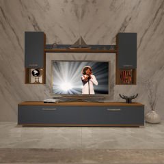 Decoraktiv Eko 5DA Mdf Std Tv Ünitesi Tv Sehpası Ceviz - Antrasit