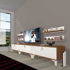 Decoraktiv Eko 270r Mdf Gold Tv Ünitesi Tv Sehpası Ceviz - Beyaz