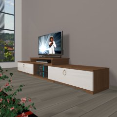Decoraktiv Flex 4 Mdf Gold Tv Ünitesi Tv Sehpası Ceviz - Beyaz