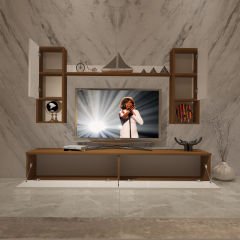 Decoraktiv Eko 5DA Mdf Std Tv Ünitesi Tv Sehpası Ceviz - Beyaz