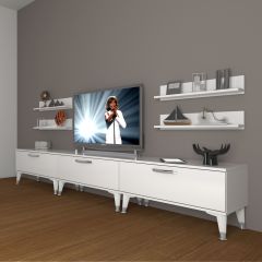 Decoraktiv Eko 270r Slm Silver Tv Ünitesi Tv Sehpası Parlak Beyaz