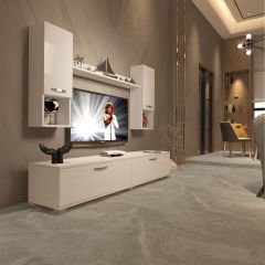 Decoraktiv Eko 5DA Mdf Std Tv Ünitesi Tv Sehpası Parlak Beyaz