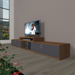 Decoraktiv Flex 4 Mdf Gold Tv Ünitesi Tv Sehpası Ceviz - Antrasit