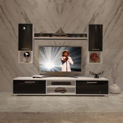 Decoraktiv Eko 5DA Mdf Dvd Tv Ünitesi Tv Sehpası Beyaz - Siyah