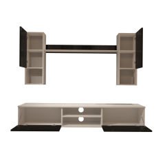 Decoraktiv Eko 5DA Mdf Dvd Tv Ünitesi Tv Sehpası Beyaz - Siyah