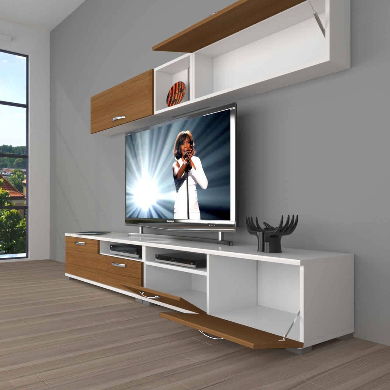 Decoraktiv Eko 5200 Slm Tv Ünitesi Tv Sehpası Beyaz - Ceviz