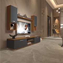 Decoraktiv Eko 5DA Mdf Dvd Tv Ünitesi Tv Sehpası Ceviz - Antrasit