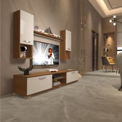Decoraktiv Eko 5DA Mdf Dvd Tv Ünitesi Tv Sehpası Ceviz - Beyaz