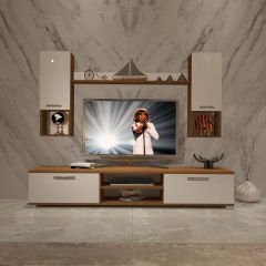 Decoraktiv Eko 5DA Mdf Dvd Tv Ünitesi Tv Sehpası Ceviz - Beyaz