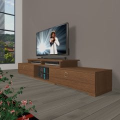 Decoraktiv Flex 130 Mdf Gold Tv Ünitesi Tv Sehpası Ceviz