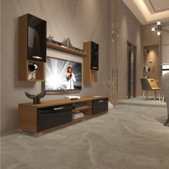 Decoraktiv Eko 5DA Mdf Dvd Tv Ünitesi Tv Sehpası Ceviz - Siyah