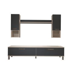 Decoraktiv Eko 5DA Mdf Std Krom Ayaklı Tv Ünitesi Tv Sehpası Beyaz - Antrasit