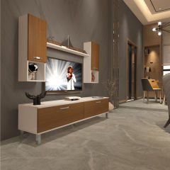 Decoraktiv Eko 5DA Mdf Std Krom Ayaklı Tv Ünitesi Tv Sehpası Beyaz - Ceviz