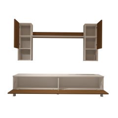 Decoraktiv Eko 5DA Mdf Std Krom Ayaklı Tv Ünitesi Tv Sehpası Beyaz - Ceviz