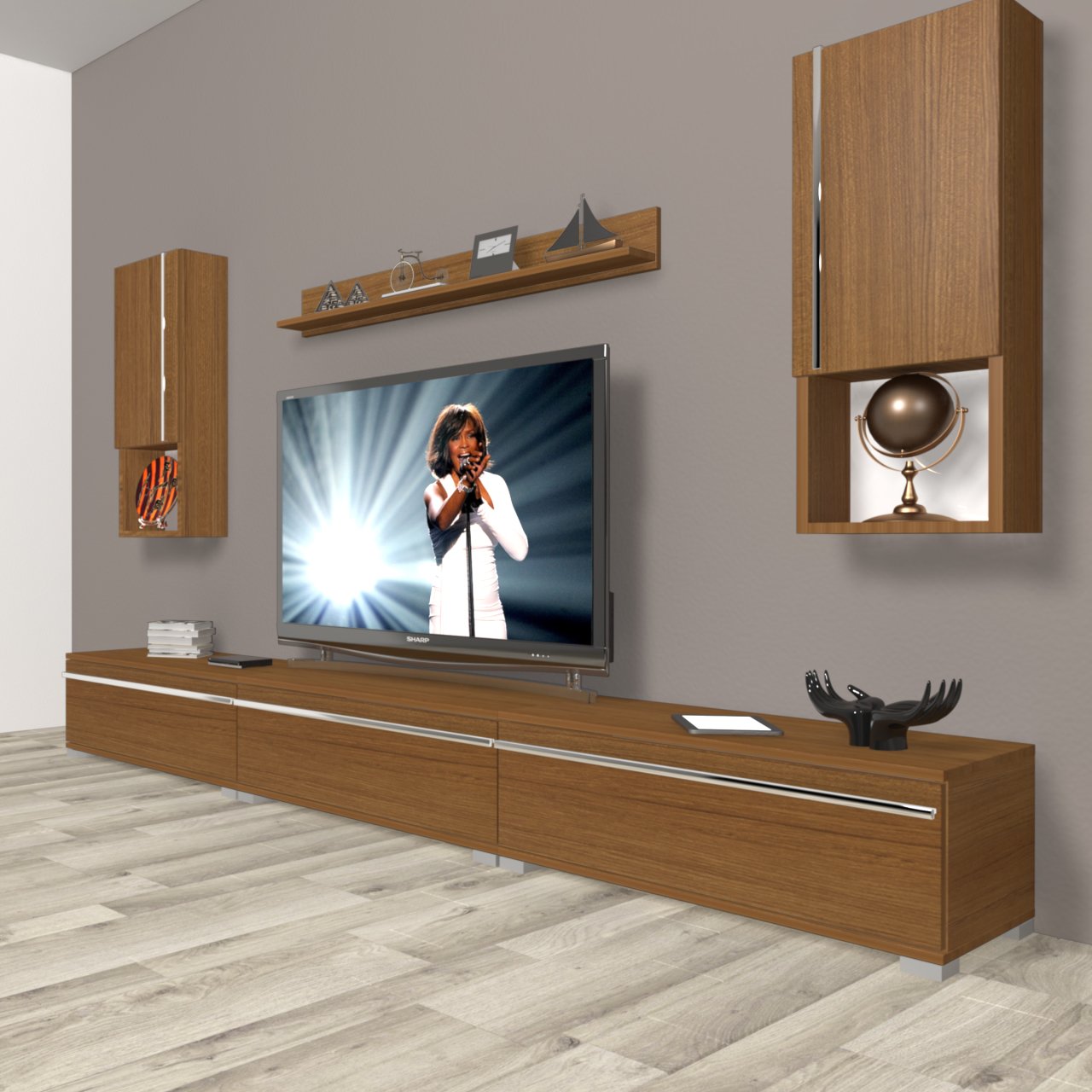 Decoraktiv Eko 270ta Mdf Tv Ünitesi Tv Sehpası Ceviz