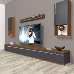 Decoraktiv Eko 270ta Mdf Tv Ünitesi Tv Sehpası Ceviz - Antrasit