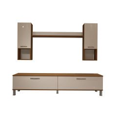 Decoraktiv Eko 5DA Mdf Std Krom Ayaklı Tv Ünitesi Tv Sehpası Ceviz - Beyaz