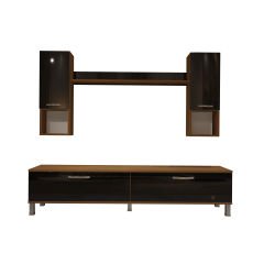 Decoraktiv Eko 5DA Mdf Std Krom Ayaklı Tv Ünitesi Tv Sehpası Ceviz - Siyah