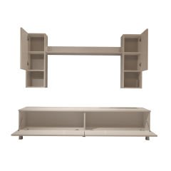 Decoraktiv Eko 5DA Mdf Std Krom Ayaklı Tv Ünitesi Tv Sehpası Parlak Beyaz