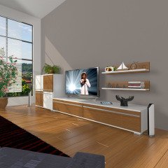 Decoraktiv Eko On Mdf Std Tv Ünitesi Tv Sehpası Beyaz - Ceviz