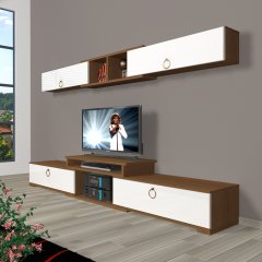 Decoraktiv Flex 5 Mdf Gold Tv Ünitesi Tv Sehpası Ceviz - Beyaz