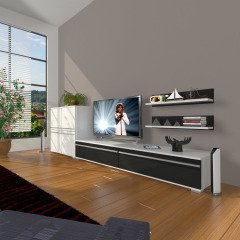 Decoraktiv Eko On Mdf Std Tv Ünitesi Tv Sehpası Beyaz - Siyah