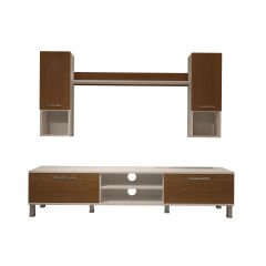 Decoraktiv Eko 5DA Mdf Dvd Krom Ayaklı Tv Ünitesi Tv Sehpası Beyaz - Ceviz