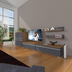 Decoraktiv Eko On Mdf Std Tv Ünitesi Tv Sehpası Ceviz - Antrasit