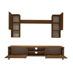Decoraktiv Eko 5DA Mdf Dvd Krom Ayaklı Tv Ünitesi Tv Sehpası Ceviz